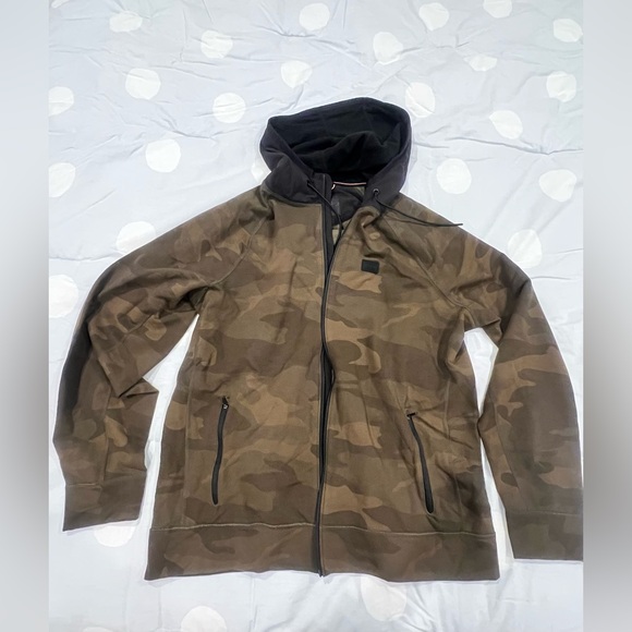 Abercrombie Fitch Green Camo Stretch Performance Hoodie Mens‎, Full Zip, XL - Picture 1 of 10